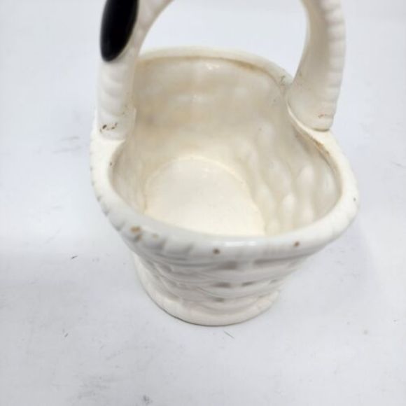 Vintage United Features Peanuts Snoopy Ceramic Basket Schulz Made In Japan 1958 - Picture 8 of 13